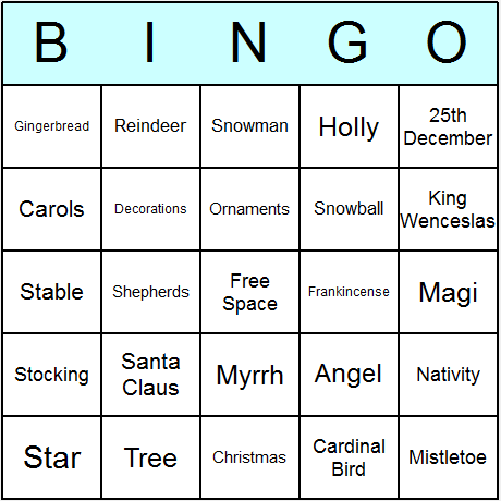 Christmas Bingo Cards 6.01