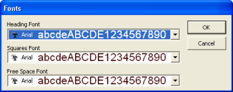 Fonts in Bingo Card Printer