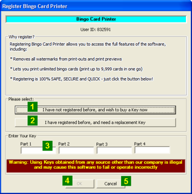Register in Bingo Card Printer