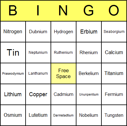 Science Bingo Card Printables 6.00